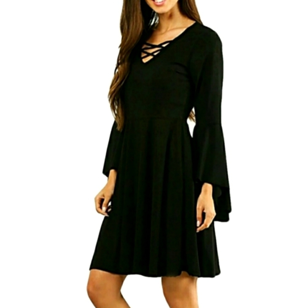 1 SM LEFT- BLACK BOHO DRESS